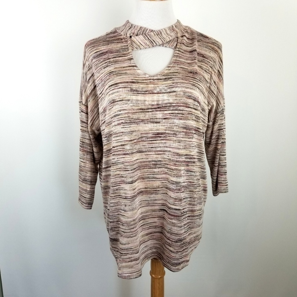 24/7 striped shirt, sz L